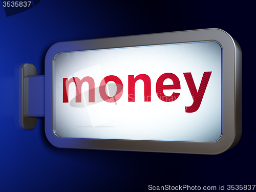 Image of Banking concept: Money on billboard background