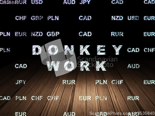 Image of Business concept: Donkey Work in grunge dark room