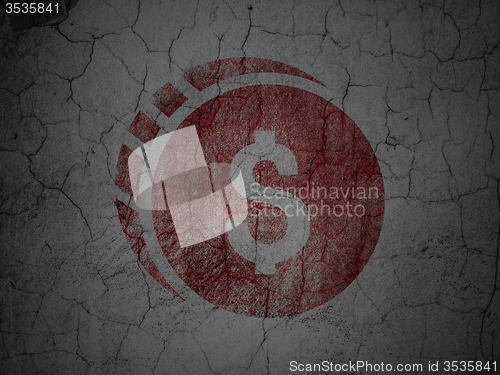 Image of Banking concept: Dollar Coin on grunge wall background