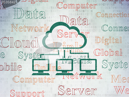 Image of Cloud technology concept: Cloud Network on Digital Paper background