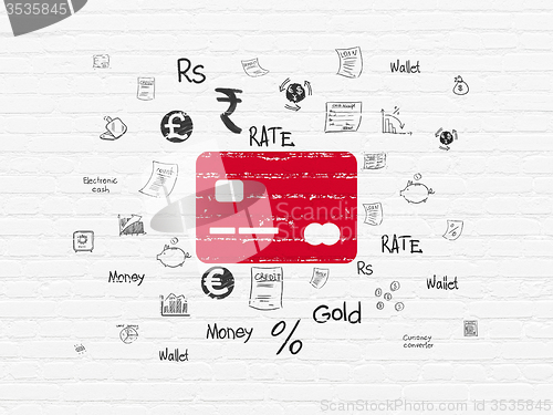 Image of Banking concept: Credit Card on wall background