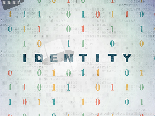 Image of Protection concept: Identity on Digital Paper background