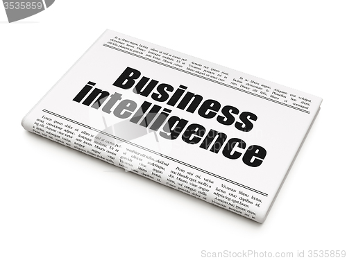 Image of Finance concept: newspaper headline Business Intelligence