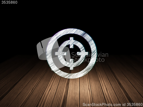 Image of Business concept: Target in grunge dark room