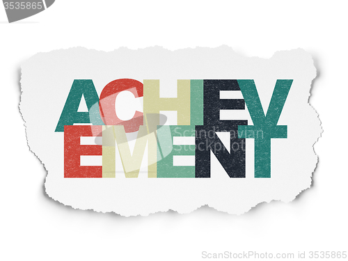 Image of Learning concept: Achievement on Torn Paper background