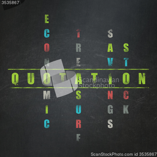 Image of Banking concept: Quotation in Crossword Puzzle