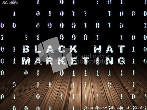 Image of Finance concept: Black Hat Marketing in grunge dark room