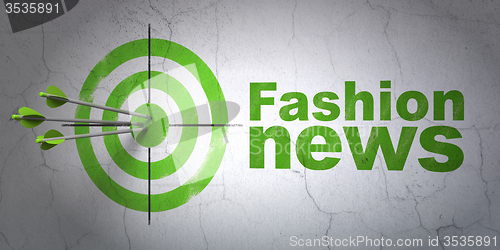 Image of News concept: target and Fashion News on wall background