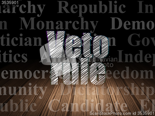 Image of Political concept: Veto Rule in grunge dark room