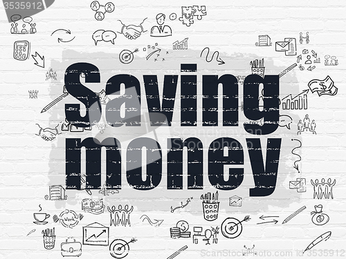 Image of Finance concept: Saving Money on wall background