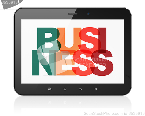 Image of Business concept: Tablet Computer with Business on  display