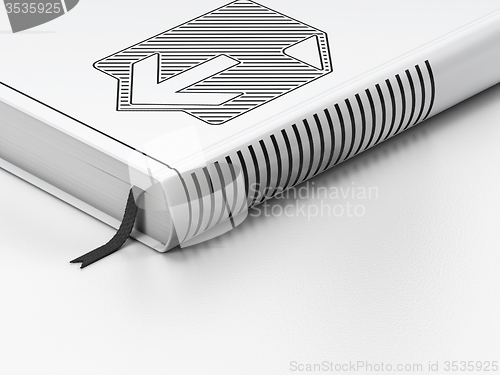 Image of Web development concept: closed book, Download on white background