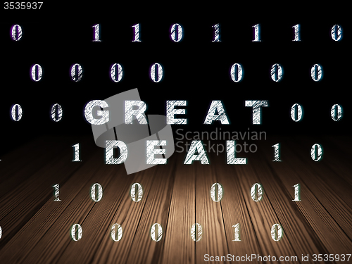 Image of Business concept: Great Deal in grunge dark room