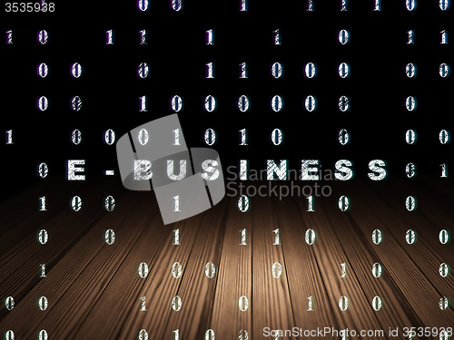 Image of Finance concept: E-business in grunge dark room