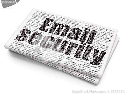 Image of Protection concept: Email Security on Newspaper background