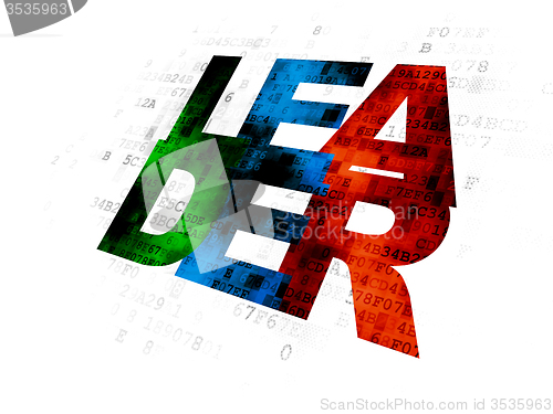 Image of Finance concept: Leader on Digital background