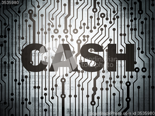 Image of Currency concept: circuit board with Cash