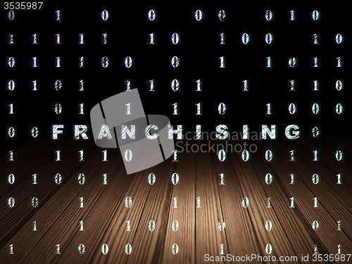 Image of Business concept: Franchising in grunge dark room