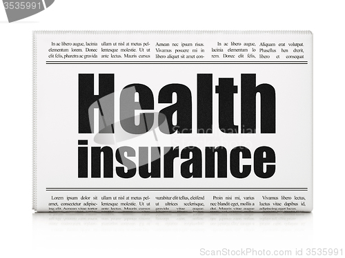 Image of Insurance concept: newspaper headline Health Insurance