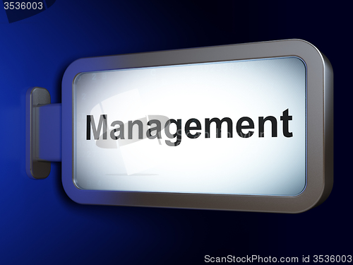 Image of Finance concept: Management on billboard background