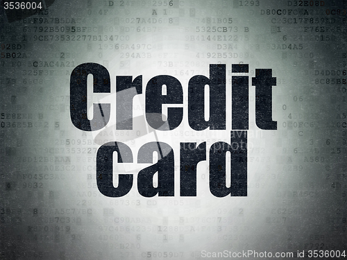 Image of Currency concept: Credit Card on Digital Paper background