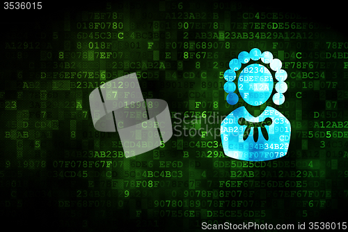 Image of Law concept: Judge on digital background