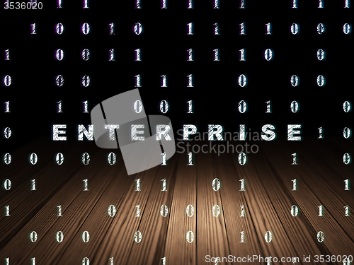 Image of Business concept: Enterprise in grunge dark room