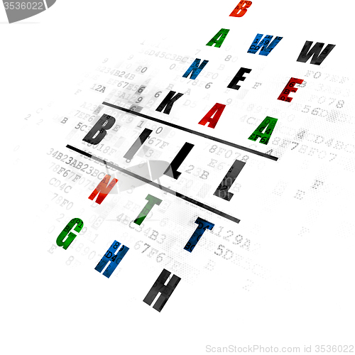 Image of Money concept: Bill in Crossword Puzzle