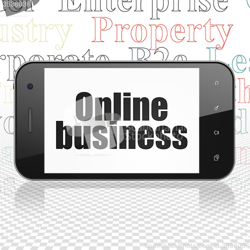 Image of Finance concept: Smartphone with Online Business on display