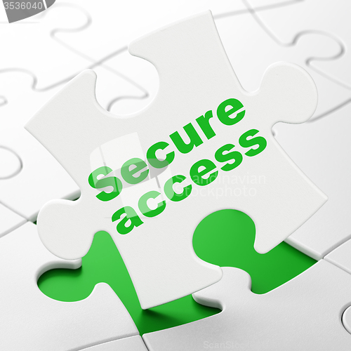 Image of Safety concept: Secure Access on puzzle background