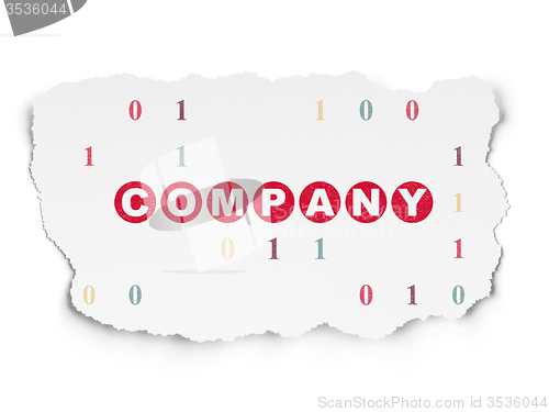 Image of Finance concept: Company on Torn Paper background