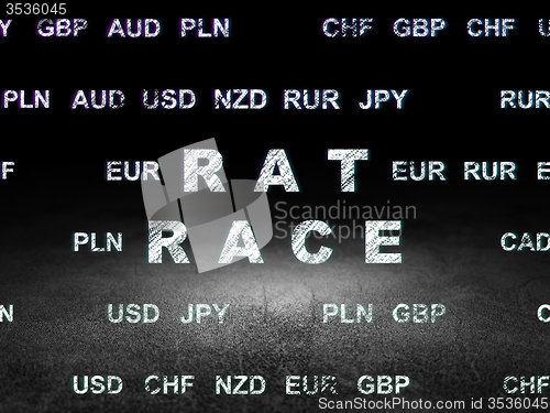 Image of Finance concept: Rat Race in grunge dark room