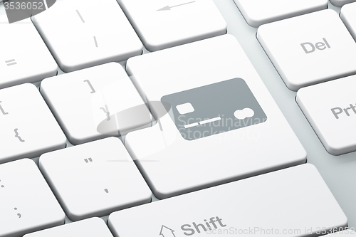 Image of Finance concept: Credit Card on computer keyboard background