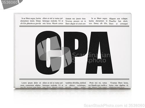 Image of Finance concept: newspaper headline CPA