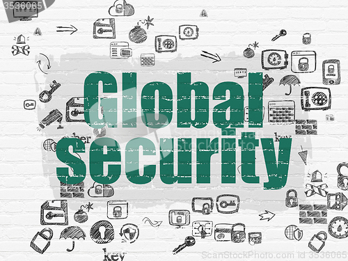 Image of Safety concept: Global Security on wall background