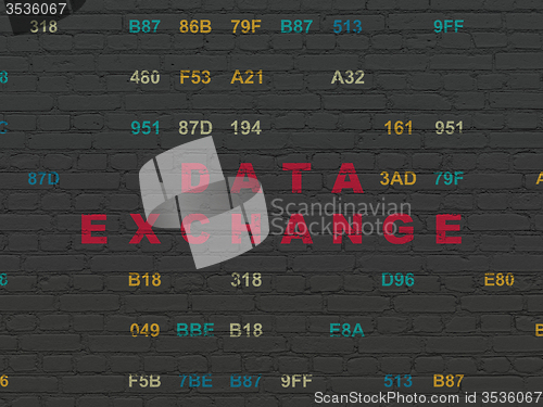 Image of Information concept: Data Exchange on wall background