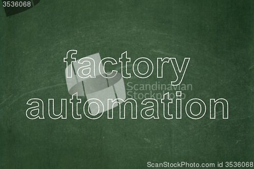Image of Industry concept: Factory Automation on chalkboard background