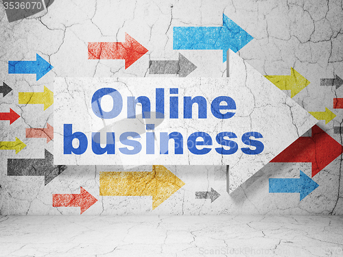 Image of Finance concept: arrow with Online Business on grunge wall background