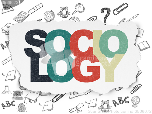 Image of Learning concept: Sociology on Torn Paper background