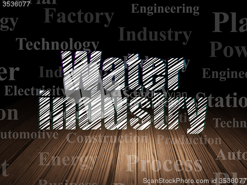 Image of Manufacuring concept: Water Industry in grunge dark room