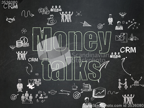 Image of Business concept: Money Talks on School Board background