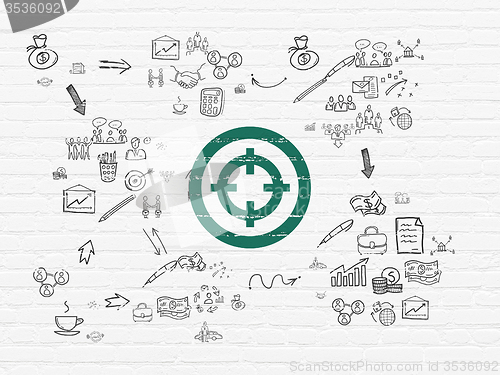 Image of Business concept: Target on wall background