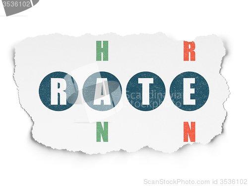 Image of Currency concept: Rate in Crossword Puzzle