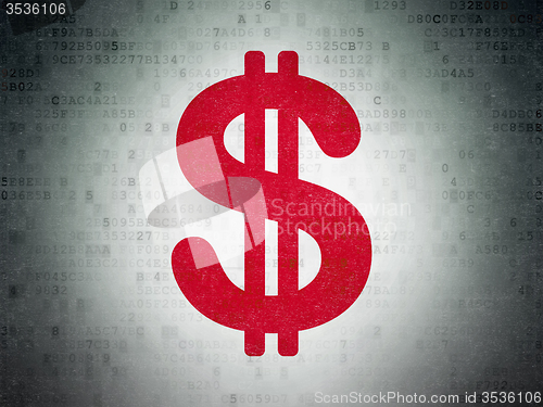 Image of Currency concept: Dollar on Digital Paper background