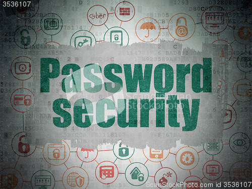Image of Protection concept: Password Security on Digital Paper background