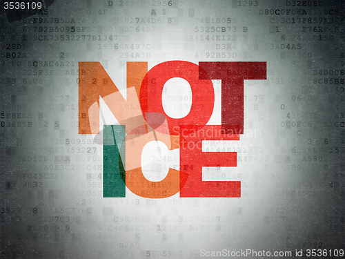 Image of Law concept: Notice on Digital Paper background