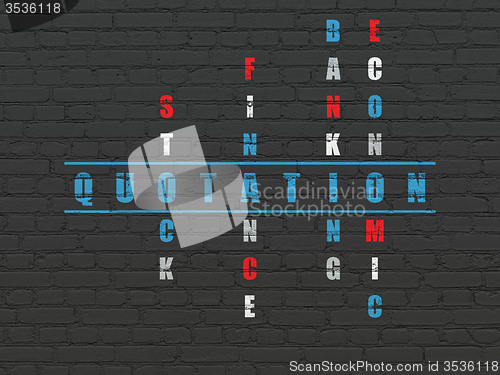 Image of Currency concept: Quotation in Crossword Puzzle