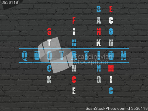 Image of Currency concept: Quotation in Crossword Puzzle
