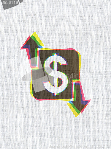 Image of Finance concept: Finance on fabric texture background