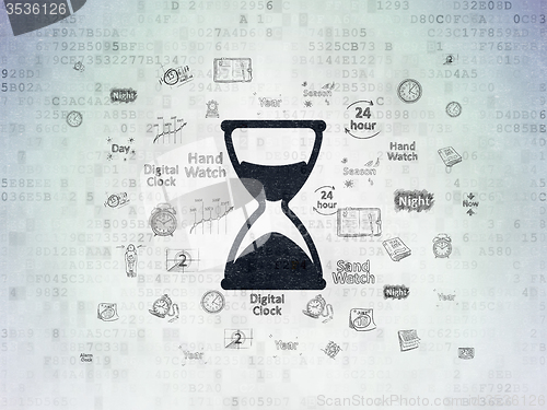 Image of Time concept: Hourglass on Digital Paper background